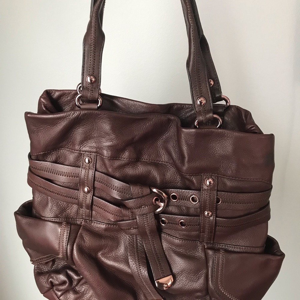 B. Makowsky Leather Brown Handbag